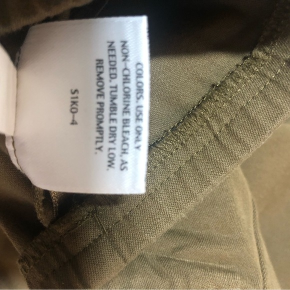Eileen Fisher Pants L Dark Olive Green Organic Cotton Cropped Pants Lagenlook - Picture 8 of 11